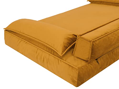 DOGGY Hundebett Haustierbett Hundeliegen Hundecouch Liegen Hundekissen Bett Sofa Hundekorb Tierbett Hundesofa Matratze Schlafplãtze, Gelb, 120 x 77 cm