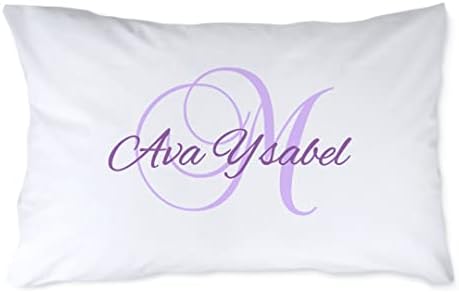 Pattern Pop - Personalized Name and Initial Throw Pillow Covers - Script Font Decorative Pillow Covers - Great for Gifting – 20” x 32” Pillowcase - White Bed Pillowcases