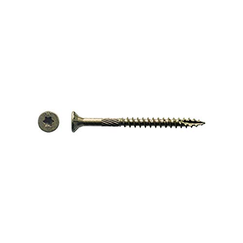 Big Timber Tornillos para Madera 8x2 Pulgadas con Punta Star y Cabeza Plana Bronce (151 Por Caja)