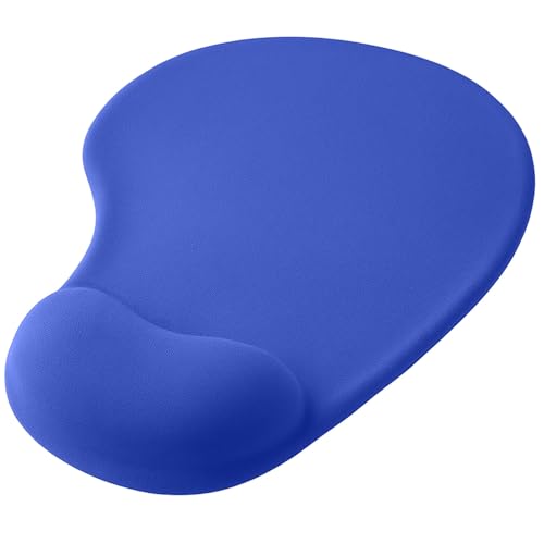 OcioDual Tapis de Souris Repose Poignet, Mouse Pad avec Support en Gel, Tapis Souris Ergonomique Tissu Doux, Tapis de Souris Bleu avec Base en Caoutchouc...