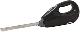 Daewoo SDA1806 Electric Pulse Setting | Stainless Steel 180W | Serrated Knife Blade | Safety Control | Ideal for Meat, Bread & More-Black