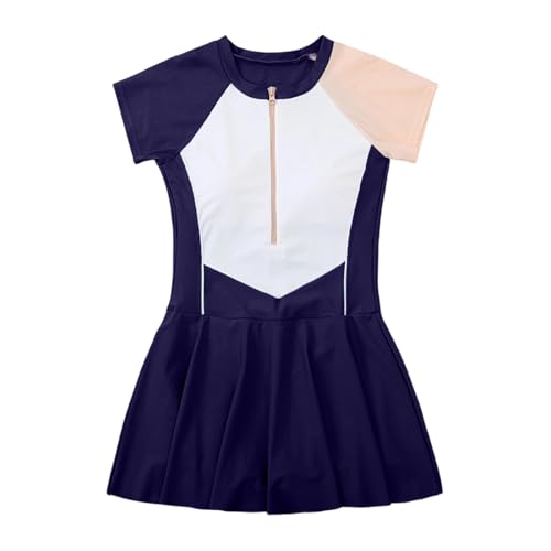 Trajes de baño para niños con cremallera deportiva y manga corta de protección solar 4