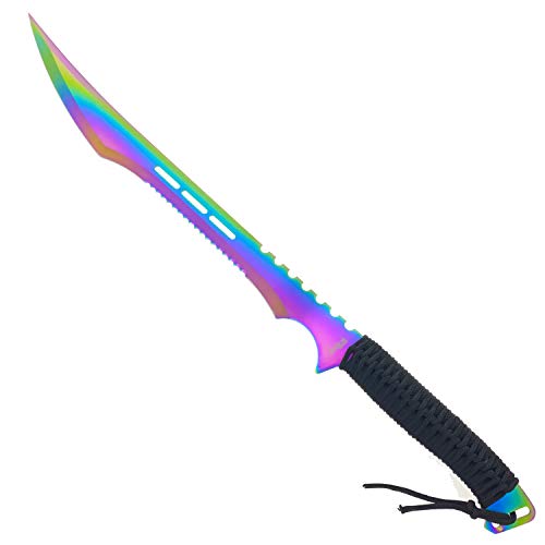 27" Tactical Machete with 3 Fixed Blade Set. Stainless Steel Blade. for Outdoor Camping Cutting Ropes - Branches, Collection, Gift - Thumbnail 2