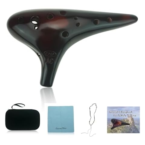 Ocarinawind "Sound of Mountain" 12 Hole Alto C Ocarina Classic Strawfire Masterpiece Collectible Music Instrument Gift Idea,Christmas Gift Idea Cover