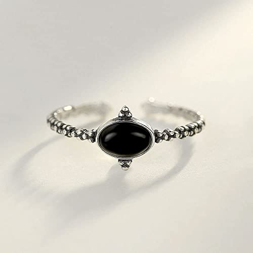 Bague ouverte réglable en obsidienne : oubliez les soucis de taille