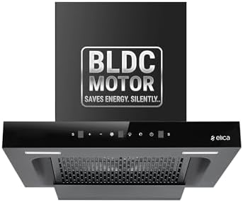 Elica 60cm 1500 m3/hr BLDC Filterless Autoclean Kitchen Chimney T-Shape | 15 Years Motor & 5 Years Comprehensive Warranty | SPT FL 600 BLDC HAC LTW MS NERO | Black | Touch + Motion Sensor Control