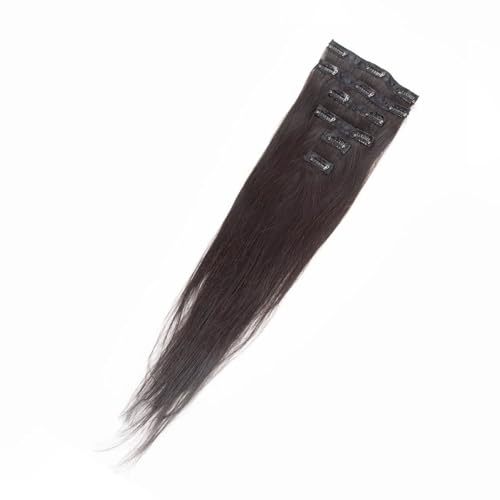 Image of Capilus 7 Piece Hair Extension Clip Set | 100% Natural Human Hair | 24 Inch | Natural Brown | Adds Length & Volume, Natural Seamless Blend