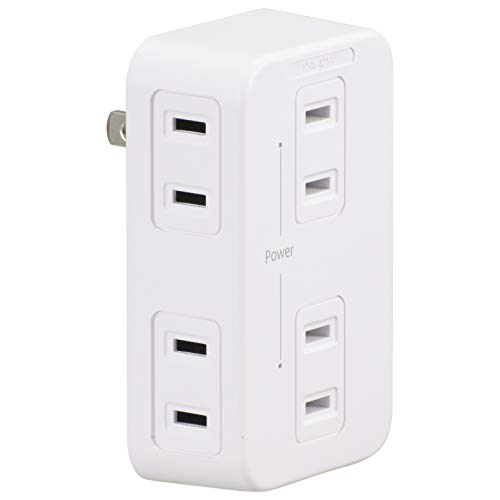 オーム電機 発煙ガードタップ(6個口) HS-TM6HS3-W ホワイト