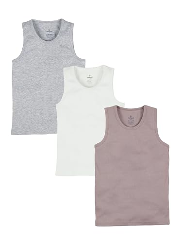 Image of KiddoPanti Boys 100% Cotton Rib Vest Pack of 3