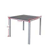 Aluminium Table with Polywood Surface Silver and Black - 3