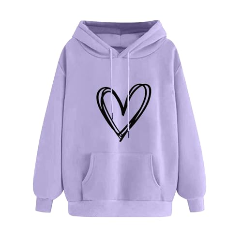 KOG Hoodie Damen Baumwolle Sweatshirt mit Kapuze Einfarbig Hooded...