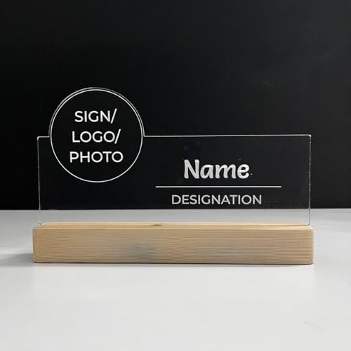 Image of Customized LED Name Plate for Office Desk Table Name Sign Birthday Tahnk you Rakhi Gift For Doctor Professionals Director Manager CEO Founder Friend (10 x 6 inch) (Custom Name)