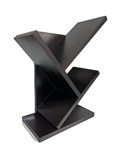 Image of Engineered Wood Bookshelf Multipurpose Home Decor Storage Rack Bookcase Showcase Organizer for Living Room Kitchen (Square 6 Shelf Bookrack) (3 Tier Black)