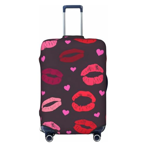 Lips Prints Travel Luggage Cover Suitcase Protector Bag,Dust-Proof Fits 18-32 Inch Luggage,Baggage Covers For Kid And Adult,Medium
