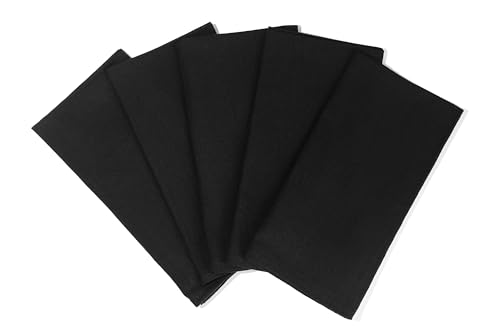 Image of Black Flour Sack Tea Towels - 100% Cotton, 27 inchx27 inch, 5 Pack, Highly Absorbent Dish Towels - Versatile Use for Baking - Customize with Embroidery, Printing or Sublimation