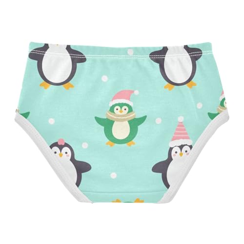 Girls' Triangle Panties Organic Underpants for Kid Christmas Penguins Pattern2