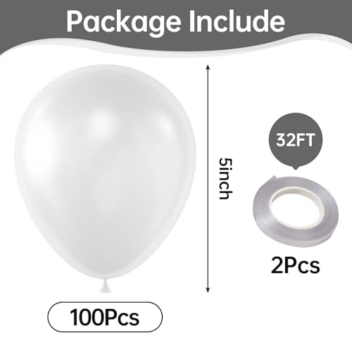 Image of Clear Balloons,100 Pcs 5 Inch Mini Matte Latex Balloons for Balloon Garland Arch, Birthday Decoration, Wedding Party, Baby Shower Decorations