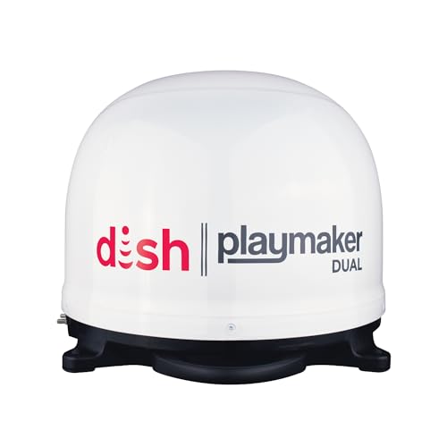 Winegard PL-8000 White Dish Playmaker HD Satellite Antenna Dual Receiver Capability, Optional RV Roof Mount