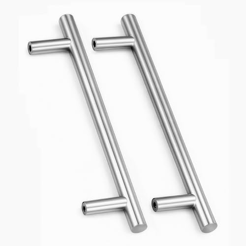 2 pièces poignées inoxydables pour boutons de meubles avec vis Utilisées pour la décoration de cuisine et armoires Distance centrale entre les trous : 192...