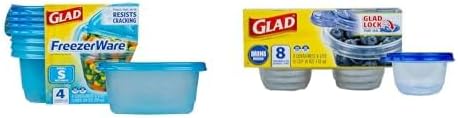 Glad GladWare FreezerWare 24 oz Containers, 4 Ct + 4 oz Containers, 8 Ct
