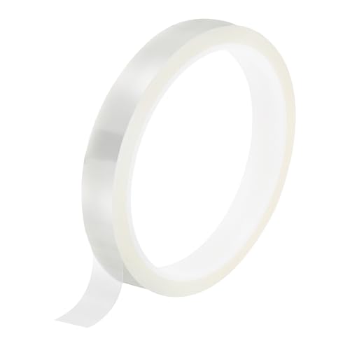 Image of uxcell Clear Heat Tape, 1 Roll 18mmx33m 108ft High Temperature Heat Resistant Tape for Sublimation,Heat Vinyl Press,Heat Transfer, Circuit Board, No Residue