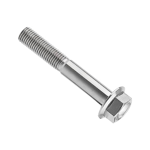 Image of Ti Screws M10 x 20 25 30 35 40 45 50 55 60 65 70 75 80 90 100mm 1.25 Pitch Titanium Flange Hex Bolt Pack of 4 (Silver, M10x65mm)