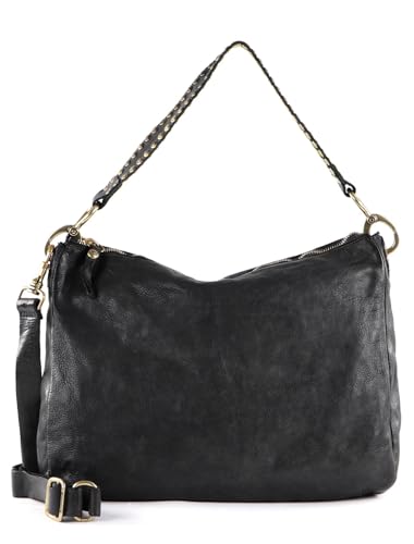 Campomaggi Shoulder Bag M Grigio sac vintage gris en cuir d'Italie