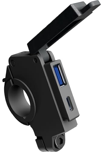 デイトナ(Daytona) バイク USB電源 防水 USB-A+USB-C QC3.0/PD3.0対応 急速充電 60W iPhone/Android対応 取付幅13mm リレー付き スレンダーUSB 2ポート 46392