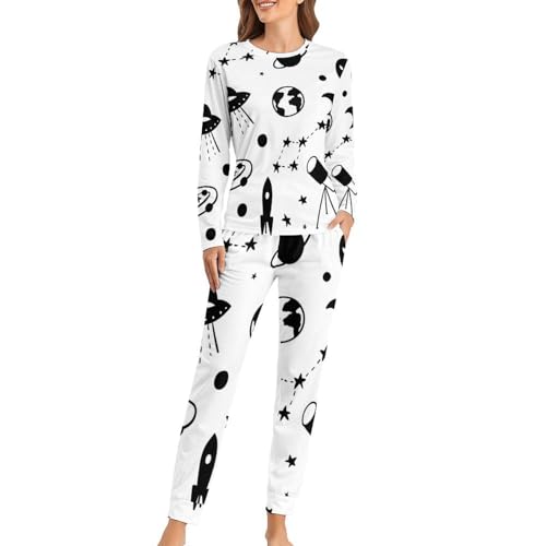 Pyjama femme vaisseau spatial pour vos soirées cocooning et nuits douces en t-shirt et pantalon
