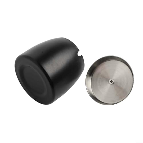 Linnkyfloa Rußsammler mit Deckel, Edelstahl, geruchsdicht, winddicht, Aschebehälter für den Innen- und Außenbereich, silberfarben, Heimwerker-Werkzeug, 9 x 8 cm (schwarz)