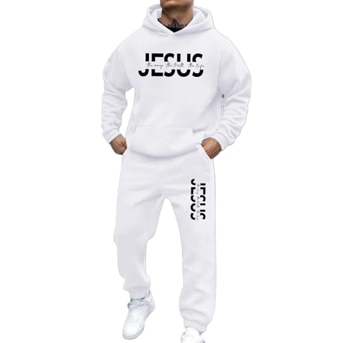 Sweat à capuche et pantalon jogging homme coupe ample imprimé tenue automne-hiver