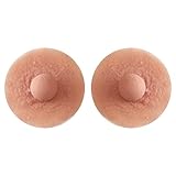 Lorilida Silicone Attachable Nipples Reusable Nipple Pasties Nipple Covers Cosplay Fake Areola for Crossdresser Breast Forms Nude Medium