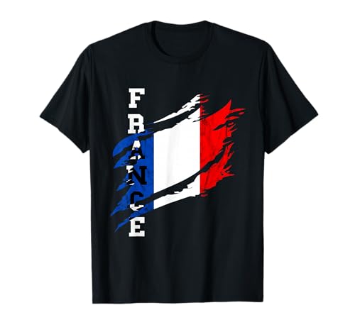 Drapeau France Héroïque Vintage France France Racines Françaises Drapeau Français T-Shirt