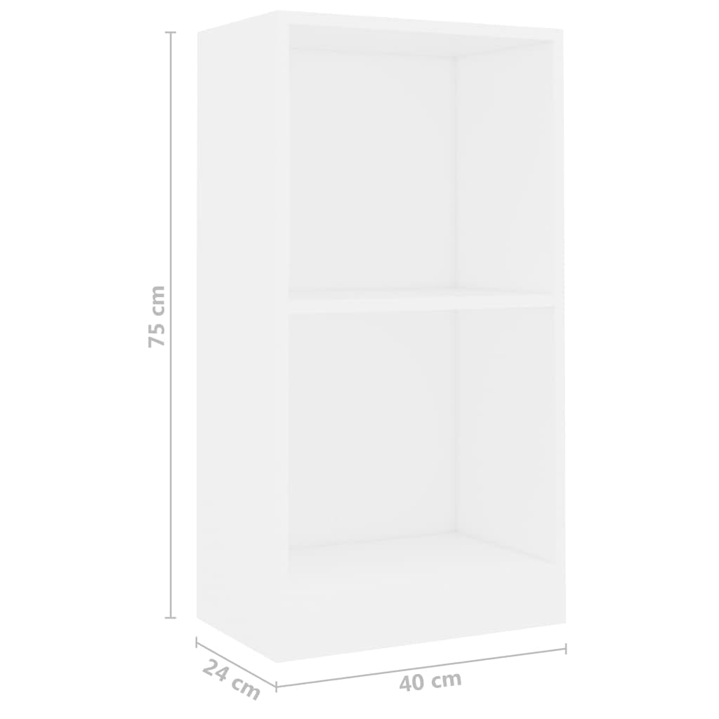 VidaXL Libreria Bianca 40x24x109 Cm In Truciolato Resistente All'Umidità - Ideale Per Soggiorno O Ufficio