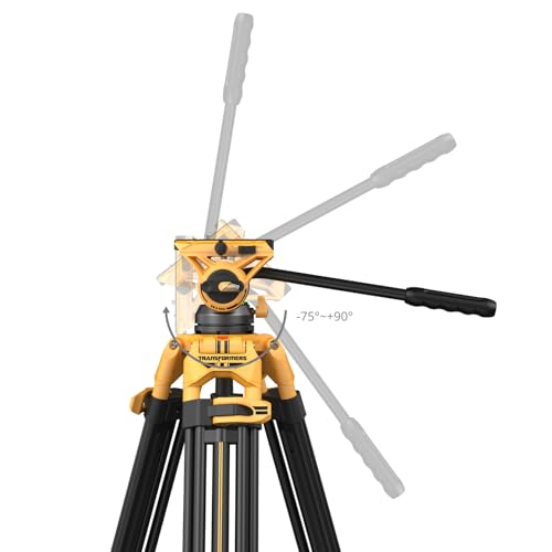 Image of SmallRig AD-01 73 inch Heavy Duty Video Tripod Max. Payload 8kg | Bumblebee Edition, +90 to -60 Tilt Range