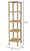 SONGMICS Bamboo Storage Shelf, 5-Tier Shelving Unit, Multifunctional, in the Entryway, Bathroom, Living Room, Balcony, Kitchen, 13 x 13 x 57.5 Inches, Light Bamboo UBCB55Y