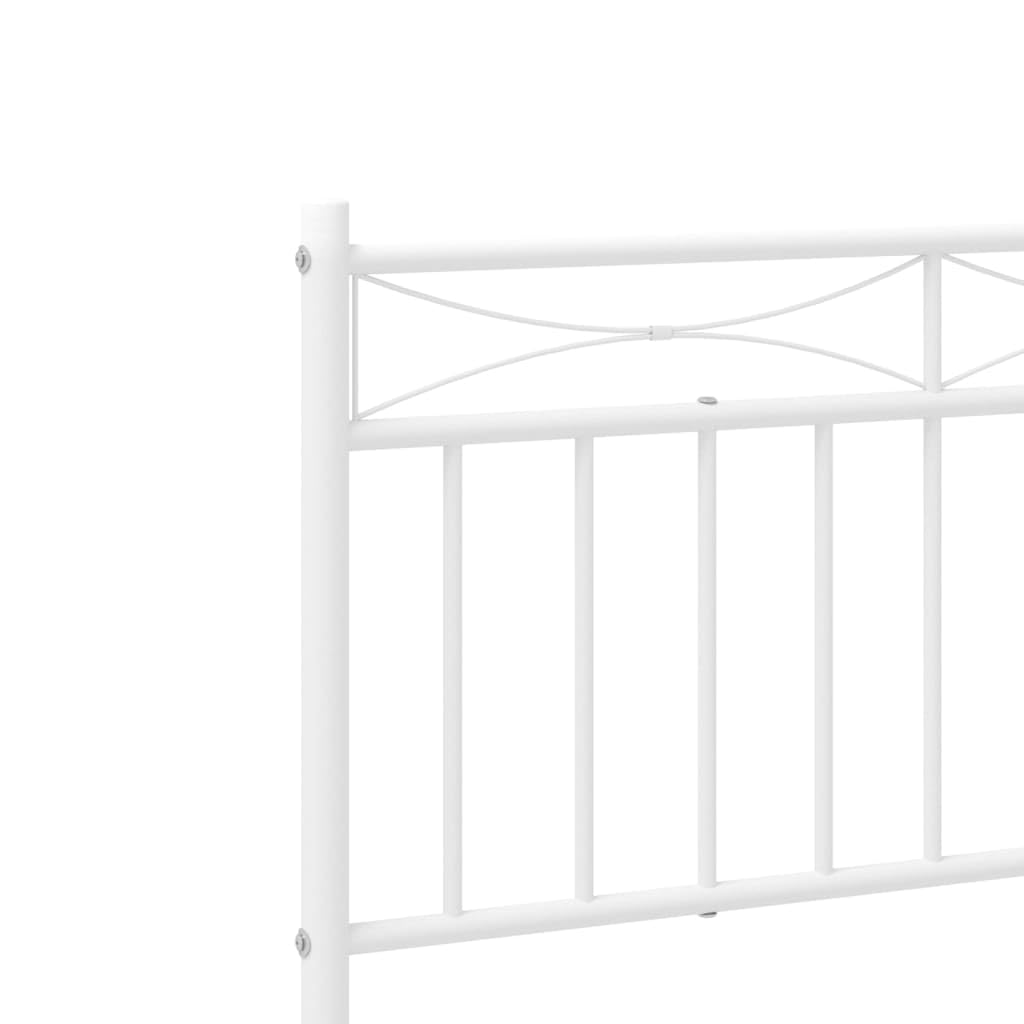 Telaio letto con testiera e pediera in metallo bianco 90 x 200 cm Struttura del letto dell'hotel Telaio per camera da letto Cornice da letto per soggiorno Adatto per camera da letto