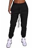 GOKATOSAU Women's Sexy Lounge Gym Casual Jogger Yoga Drawstring Sweatpants with Pockets Black