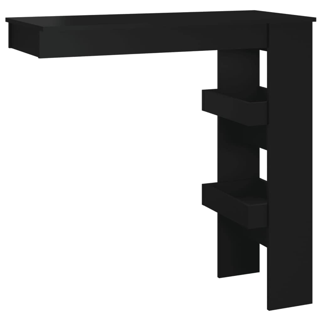 vidaXL Mesa de Bar de Pared Mesita de Comedor Alta Pub Barra Salón Cocina Restaurante Cafetería Muebles Madera Contrachapada Negro 102x45x103,5cm