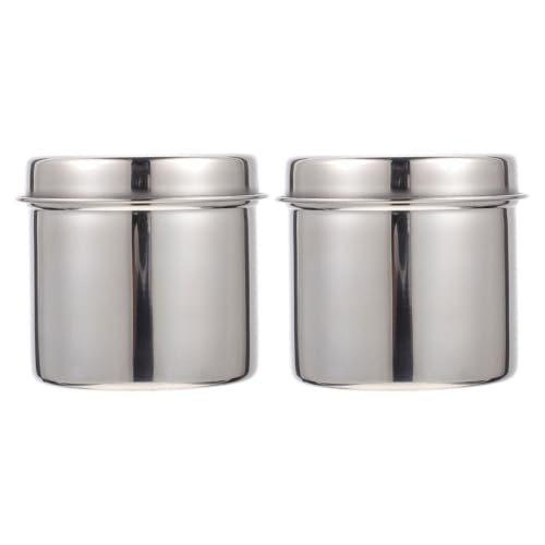Tarro de acero inoxidable para ungüentos y contenedor metal para gasas con tapa 1