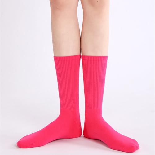 Image of Womens Colorful Basic Sock -Unique Knit Cotton Crew Socks 3 Pack