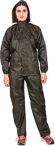 New Vastra Lok Women/Girl's (Top + Pyjama) Black Color Waterproof Windproof Raincoat/Rainsuit/Overcoat/Barsaati Size(XXL)-image-0