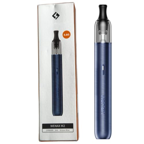 Kit Wenax M2 Stylo Gee-k'vape 16 W Vape (Bleu éclipse) Batterie 1200 mAh 2 ml Cartouche M1 Pod 0,8 ohm MTL Design Look Cigare E-Cigs Originale Kit Wenax M1...