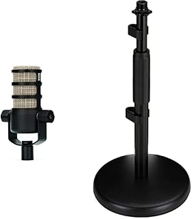 RØDE PodMic Broadcast-quality Dynamic Microphone with Integrated Swing Mount for Podcasting, Streaming, Gaming, and Voice Recording & DS1 Desktop Microphone Stand
