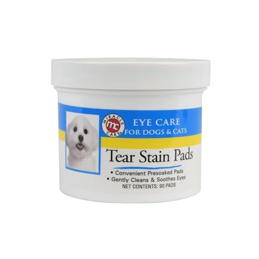 Miracle Care Tear Stain Pads Made in USA [Soft Pet Wipes for Gently Cleaning Eyes] Sterile Cat and Dog Wipes Formulated to Remove Tear Stains and Eye Debris, 90 Count