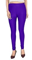 Colorscube Women Skinny fit Shiny Satin Lycra Stretchable Churidar Leggings Regular and Plus Size Purple