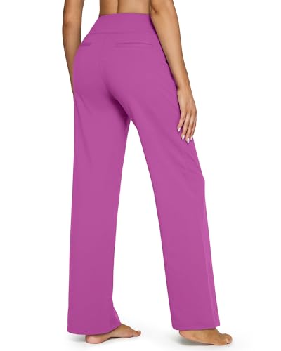 Image of G4Free EverGoing Yoga Pants Women Wide Leg Pants with Pockets High Waist Stretch Dress Casual Sweatpants Petite /Regular /Tall