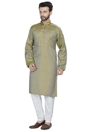 Image of BE ACTIVE Cotton Jacquard Blend Kurta for Men | Traditional and Elegant Design | Full Sleeve Kurta