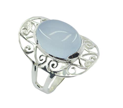 Bague chalcédoine bleue et argent 925 RIYO, le cadeau idéal pour femme