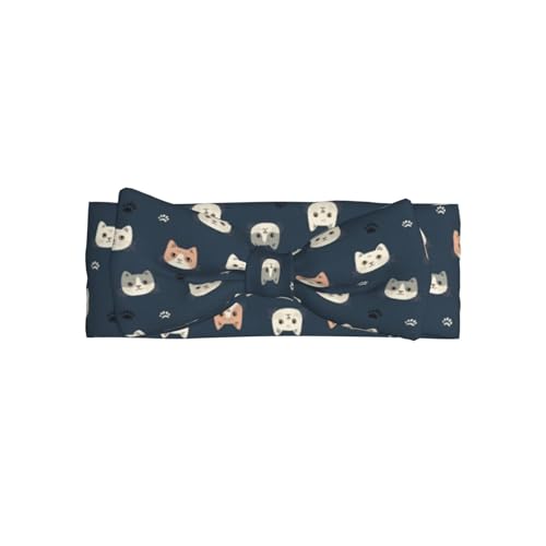 Cute Cat Paw Print Baby Girl Bows Headbands Baby Girls Newborn Headbands Infant Toddlers 0-6 Months